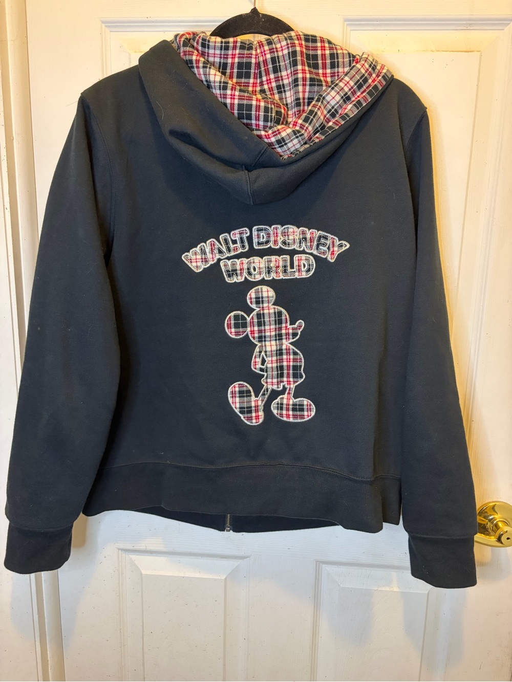 Walt Disney World Parks Plaid Lined Hoodie in Navy - Spot by Pocket - Picture 3 of 6